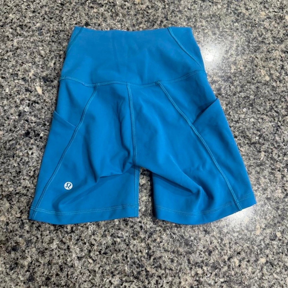 Lululemon Wunder Train High-Rise Short with Pockets 6" Hawaiian Blue